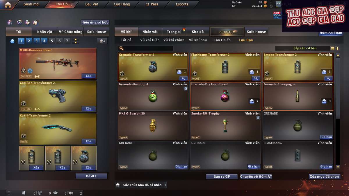 shop acc cf uy tin gia re